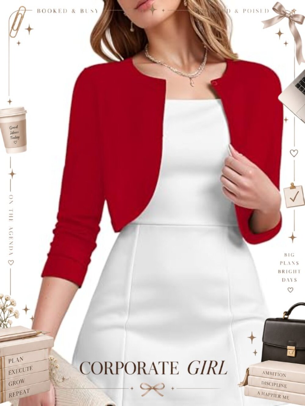 Women's 3/4 Sleeve Open Front Cropped Cardigan Lightweight Shrug